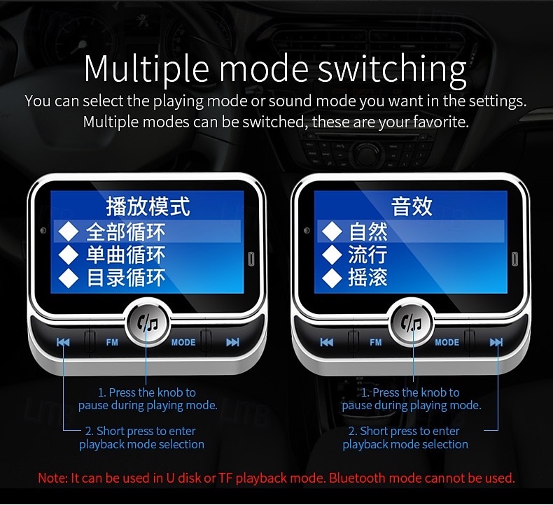 2025年 bc32 車用 FM トランスミッター ブルートゥース MP3 プレーヤー ワイヤレス ハンズフリー 1.8 インチ LCD スクリーン付き 携帯電話充電器用 コレクション – $49.99 –P7