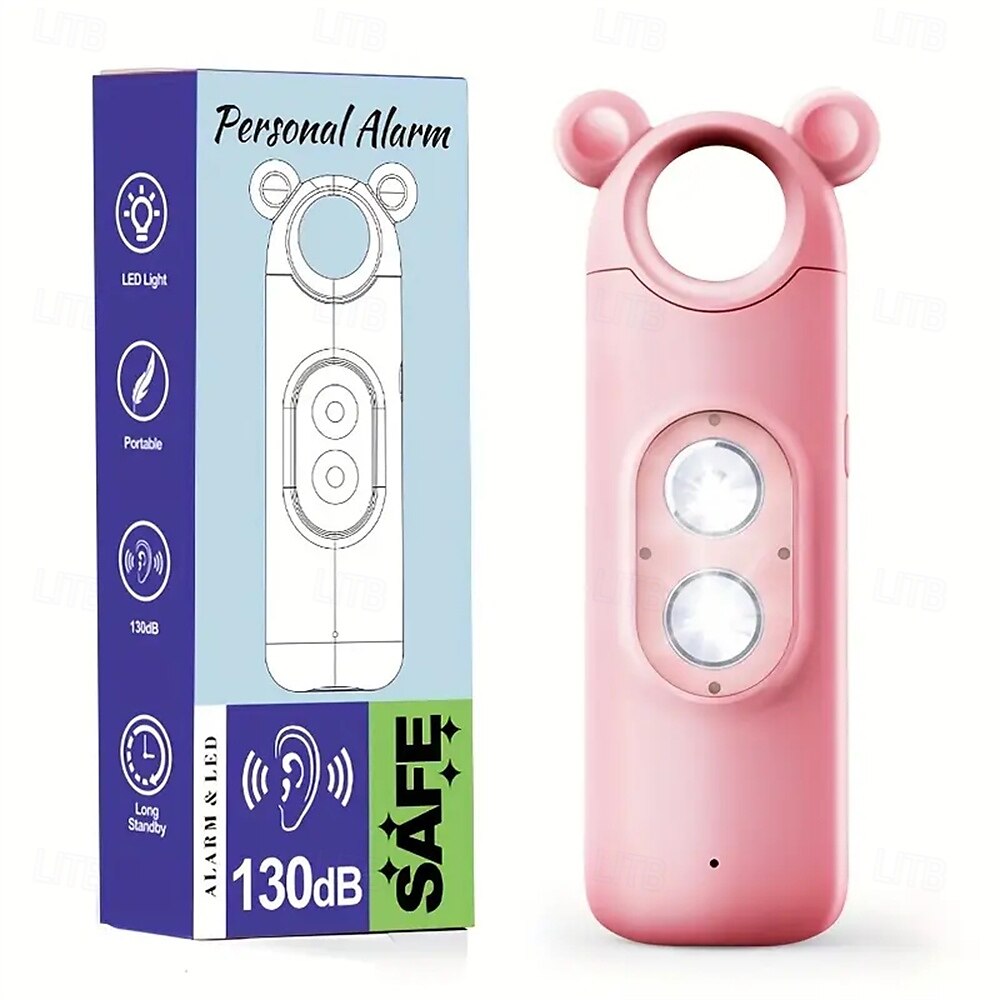 Personal Alarm Safe Sound 130dB USB Rechargeable Self Siren Security Alarms Safety Devices For Women Elderly With Alert Panic Button LED 2025 - $23.99 –P10