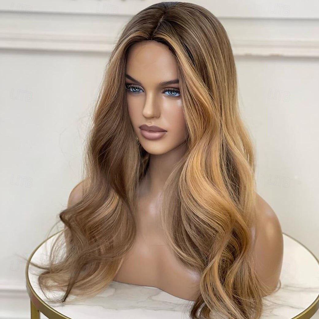 Cabelo humano remy Fechamento 5x5 13x4 Lace Front Peruca Parte do meio Cabelo Brasileiro Ondulado Multi Cores Peruca 130% 150% Densidade do Cabelo com o cabelo do bebê Cabelo Ombre Cabelo com Luzes de 2025 por $294.49 –P1