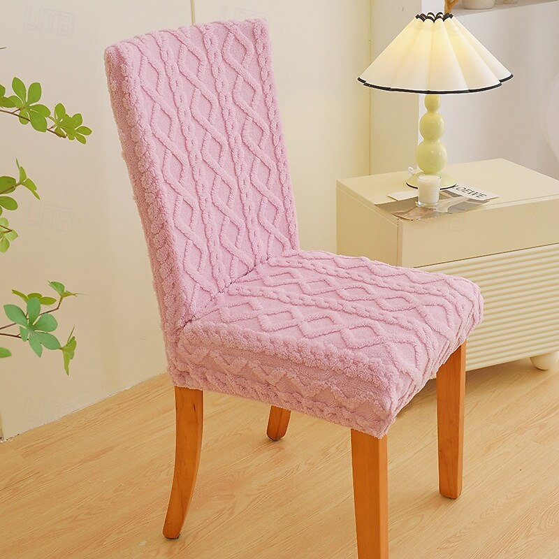 Fundas elásticas para sillas de comedor, fundas para sillas de comedor con respaldo alto, fundas cálidas y flexibles, protectores de muebles suaves y duraderos, perfectos para agregar comodidad y estilo a la decoración de su comedor 2025 - $12.49 –P5