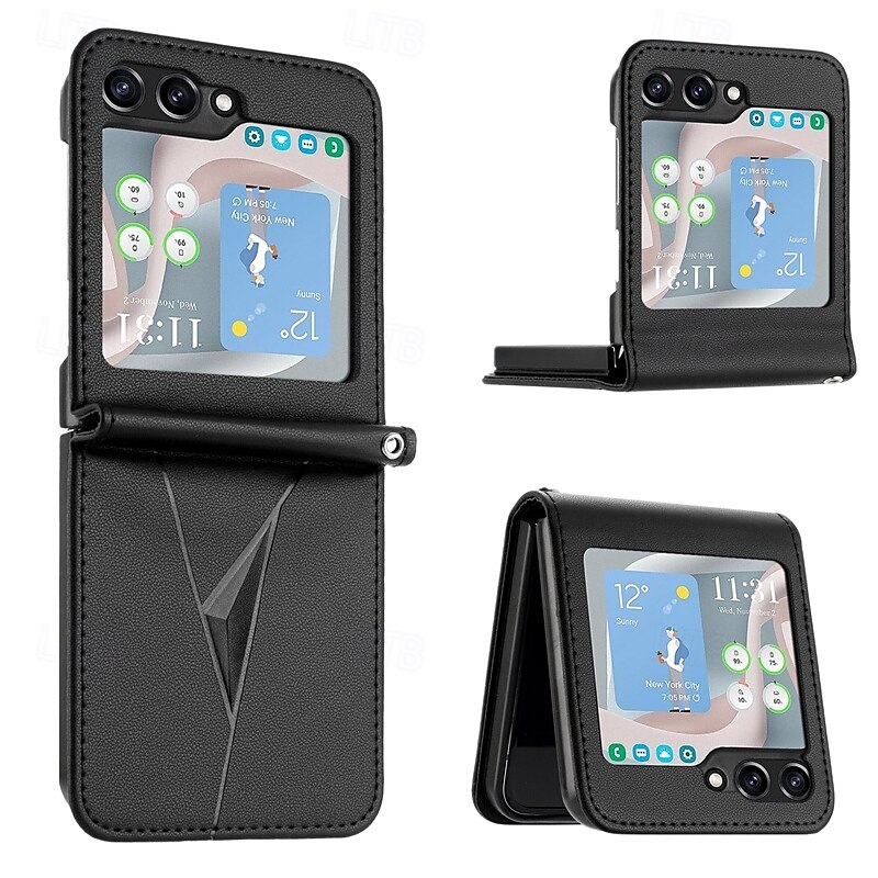 телефон Кейс для Назначение SSamsung Galaxy Z-флип 6 Z Flip 5 Z Flip 4 Z Flip 3 Откидная крышка Защита от удара Ретро ПК Кожа PU 2025 - $15.99 –P1