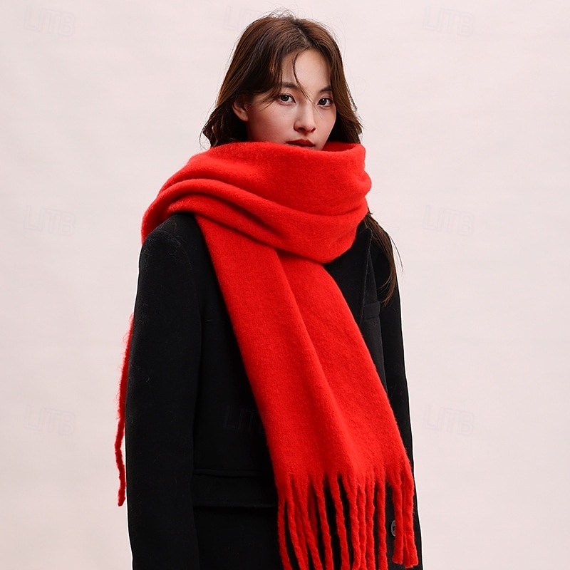 cashmere feel skjerf lange pashmina sjal og omslag for kvinner stort teppe skjerf solid 2025 - $10.99 –P8