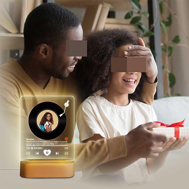 henkilökohtainen valaistu valokuvakehys ystävänpäivä musiikkityyli valokuvausb-yövalo henkilökohtainen hehkuva led-lampulla työpöydän sisustus lahjat hääpäivä syntymäpäivä tytär lahjat 2026 - $15.99 –P2