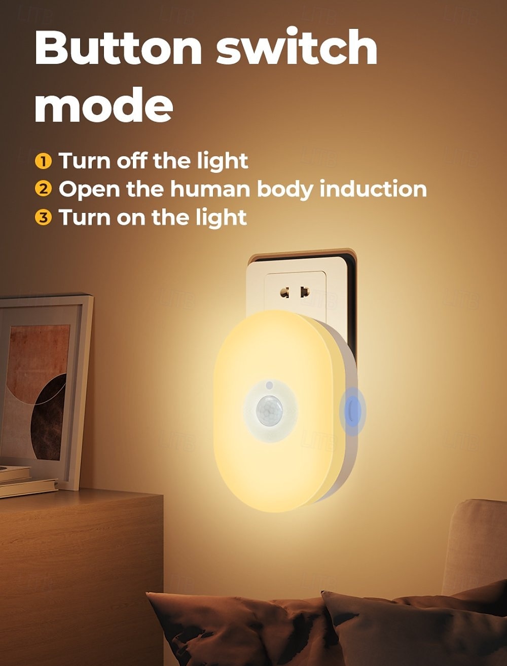 tuya wifi lit human body induction mała lampka nocna multi-gear ściemnianie domowe lampka nocna kontrola lampka sypialna kompatybilna z alexa google home 2025 - $31.99 –P9