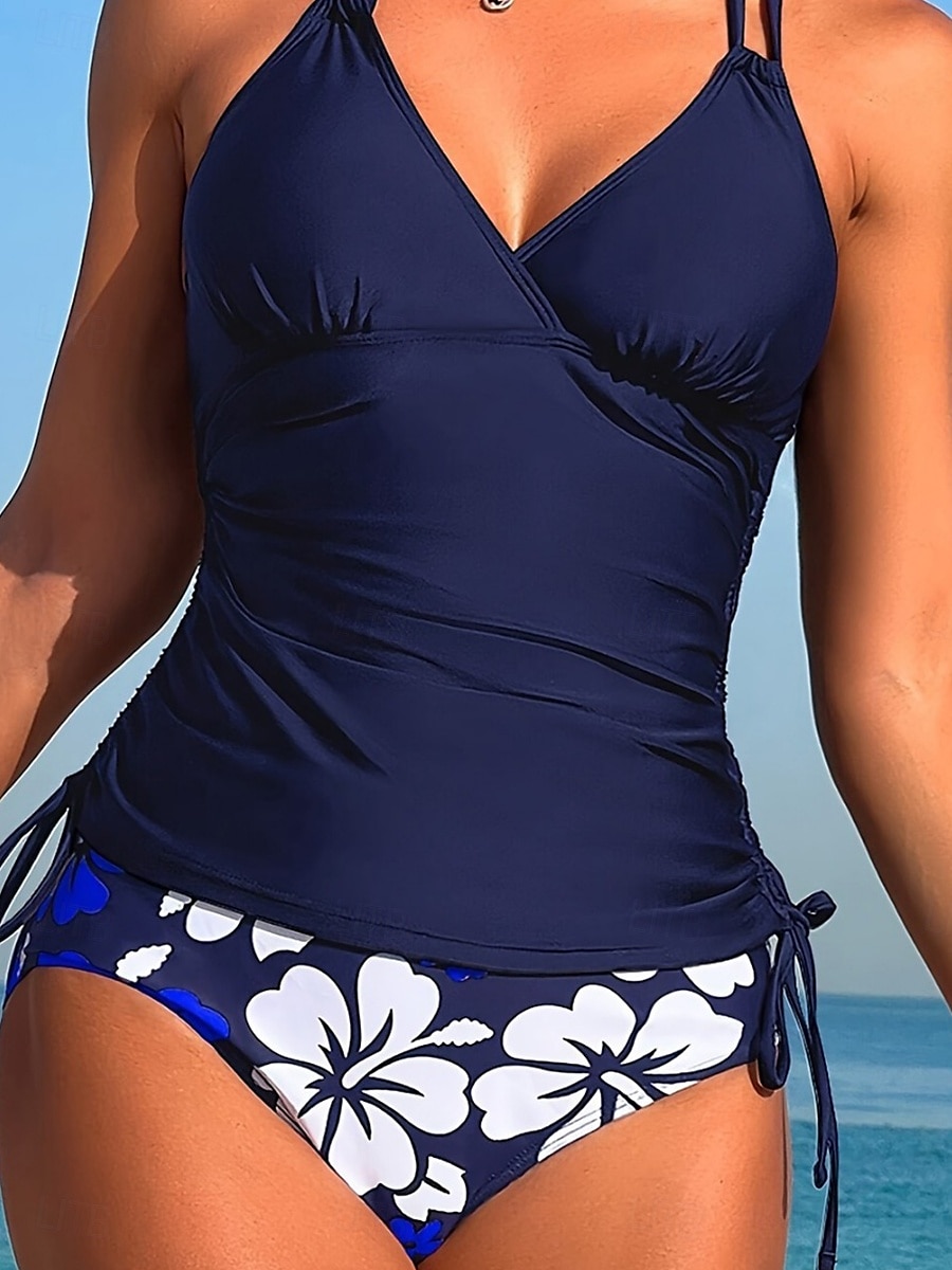Dam Badkläder Tankini Baddräkt Semester Tropisk Grafisk Ärmlös Baddräkter 2025 - $26.99 –P6