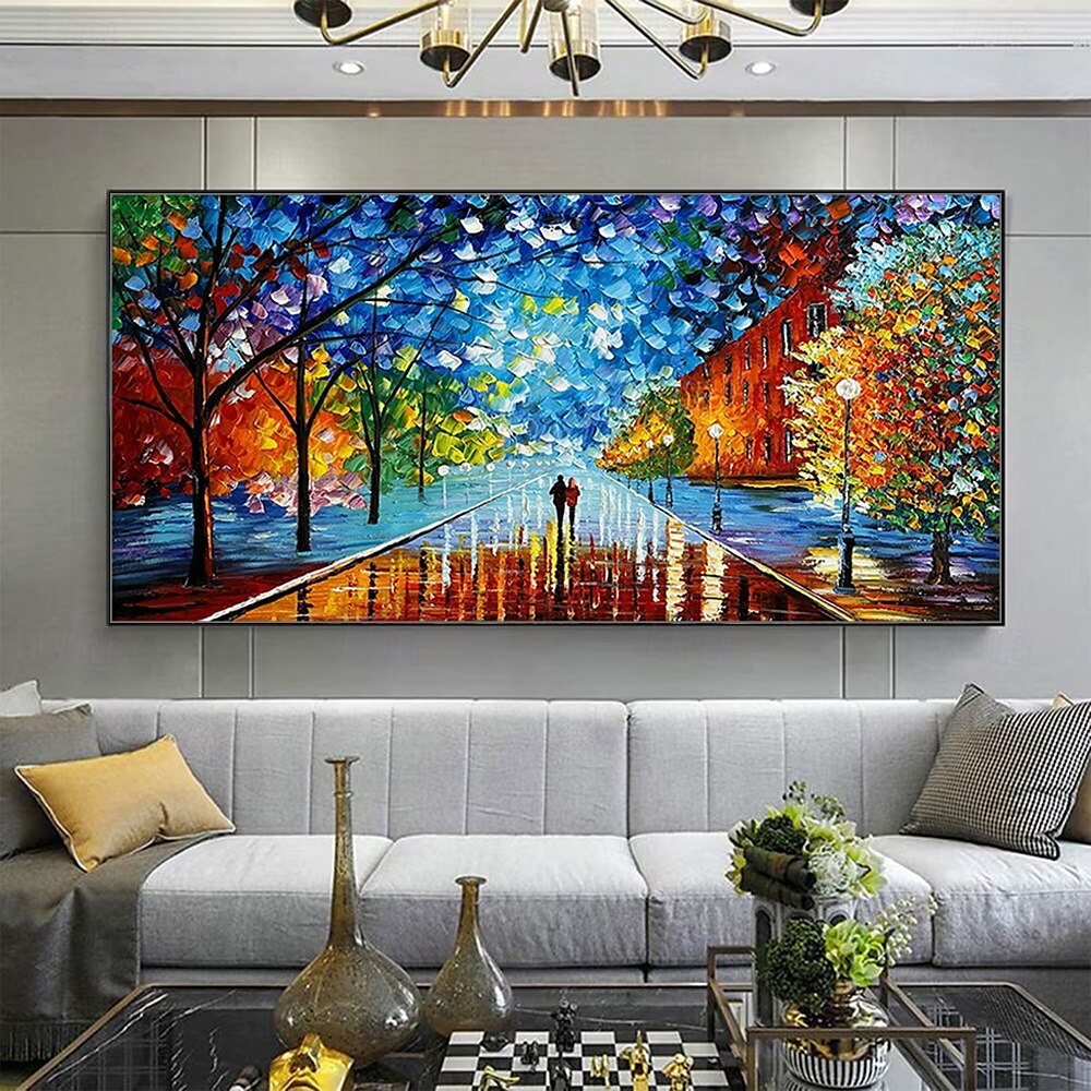 2025年 ミンチュラ ハンドメイド テクスチャ 抽象風景 キャンバス 油絵 壁アート 装飾 モダン 抽象画 家の装飾用 ロール フレームなし 未伸張 絵画  コレクション – $83.99 –P5