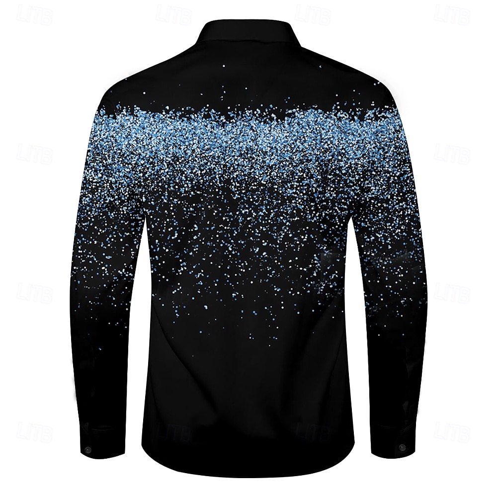 Per uomo Gradiente A pois Camicia Camicie Camicia con bottoni Manica lunga Affari casual Scuola Formale Feste Primavera Autunno Collo ripiegabile Nero del 2025 a $26.99 –P2