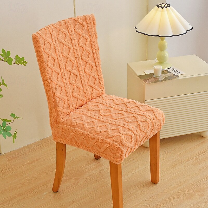 Fundas elásticas para sillas de comedor, fundas para sillas de comedor con respaldo alto, fundas cálidas y flexibles, protectores de muebles suaves y duraderos, perfectos para agregar comodidad y estilo a la decoración de su comedor 2025 - $12.49 –P4