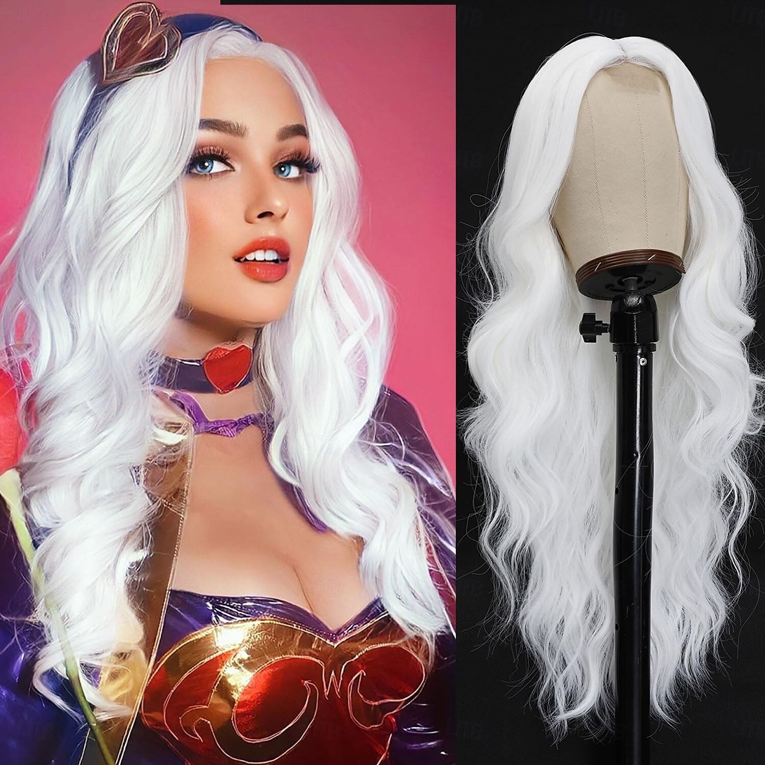 parrucca lunga parrucche ondulate per donne parte centrale parrucche ricce parrucca sintetica riccia naturale parrucche cosplay in fibra resistente al calore per uso quotidiano alle feste del 2025 a $19.99 –P1