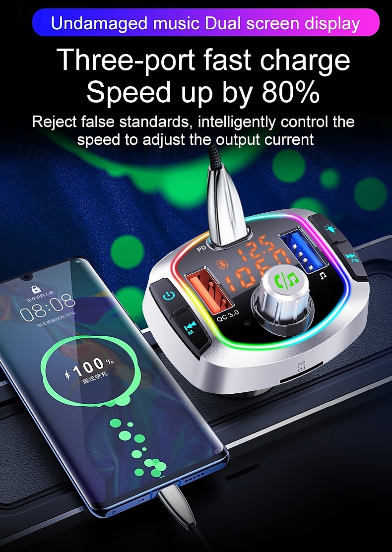 2025年 pd18 FMトランスミッター カーMP3プレーヤー デュアルUSBハンズフリーBluetoothアダプター コレクション – $43.99 –P4
