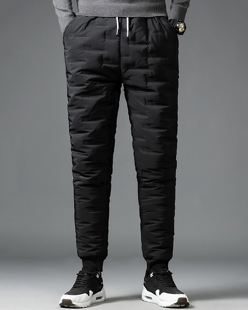 Men's Sherpa Fleece Pants Sweatpants Joggers Trousers Pocket Drawstring Elastic Waist Plain Comfort Warm Sports Outdoor Daily Fashion Casual Black 1# Black Micro-elastic 2026 - $16.49 –P10