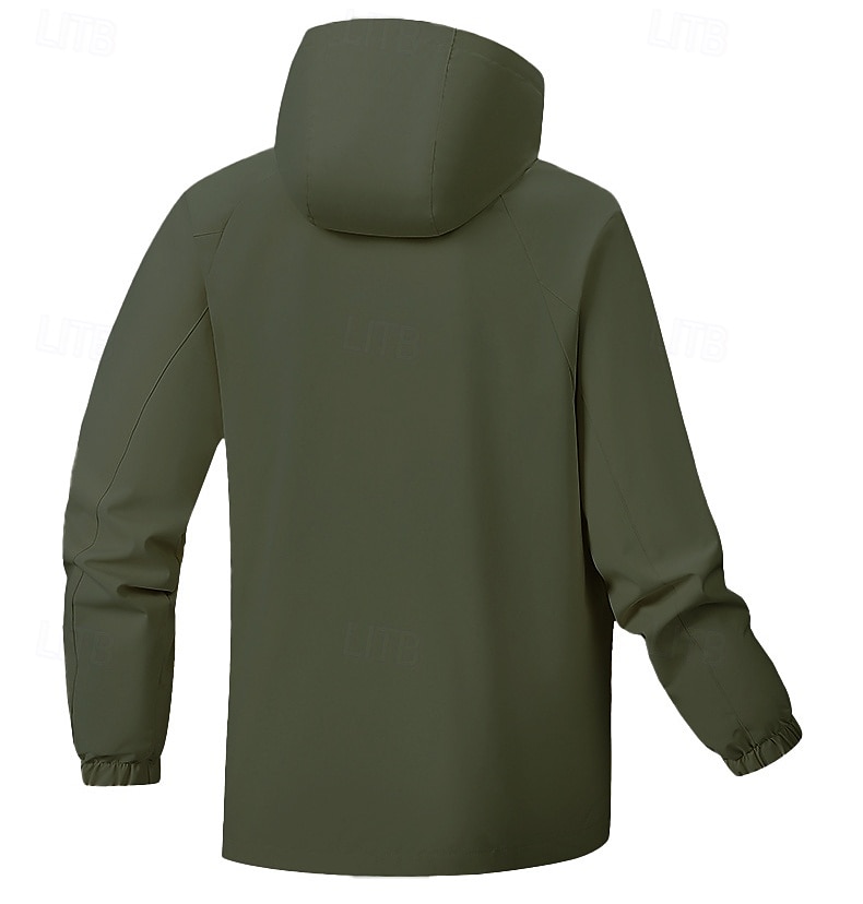 Pánské Outdoorová bunda Kapsa na zip Více kapes Jaro Podzim Zima Pevná barva Sportovní Neutrální Kapuce Černá Bílá Armádní zelená Sytě červená Saka 2025 - $34.99 –P3