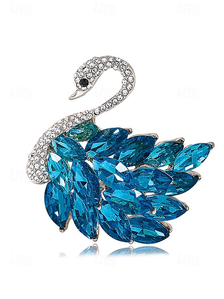broșă elegantă cu lebădă cu ornamente cu strass - ac de cristal strălucitor pentru femei, perfectă pentru ținute formale și pentru cadouri 2025 - $9.99 –P9