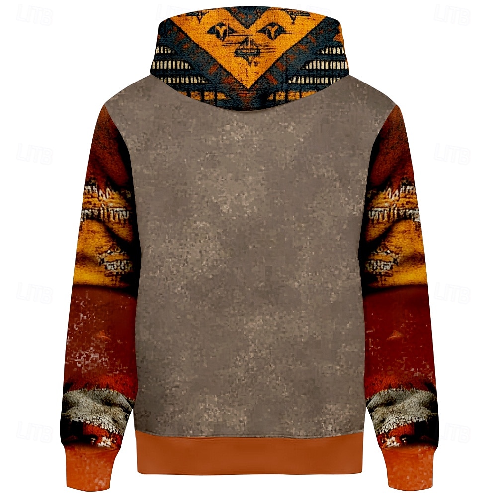 Hombre Lobo Sudaderas Sudadera Abrigos Sudadera con capucha Cuello Barco Moda Impresión 3D Fiesta Festivos Ropa de calle Marrón Correa Otoño Invierno Diseñador 2025 - $29.99 –P2