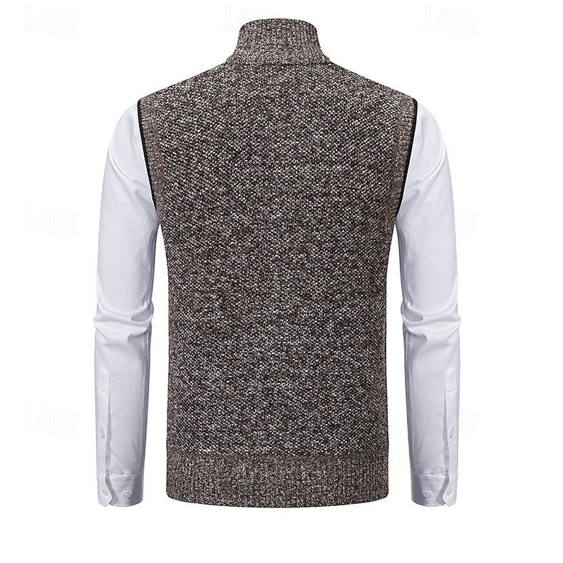 Homens Vestido Suéter Sueter Cardigan Suéter com zíper Suéter de malha Estriado Tricotar Padrão Zip Up Bolsos laterais Côr Sólida Moda Clássico Roupa Diária Encontro Roupa Outono & inverno Preto de 2025 por $28.99 –P7
