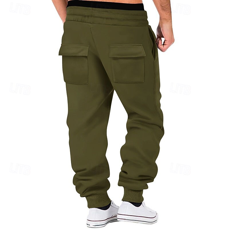 Homens Calça esportiva Calças Esportivas Corredor Calças Calça de moletom cargo Bolsos Com Cordão Cintura elástica Tecido Conforto Esportes Diário Moda Casual Preto Verde Tropa Micro-Elástica de 2026 por $25.99 –P12