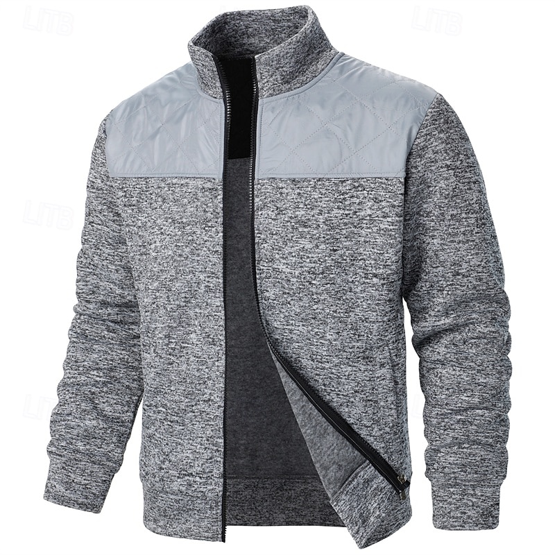 Men's Dress Sweater Cardigan Sweater Zip Sweater Sweater Jacket Ribbed Knit Regular Knitted Solid Color Stand Collar Warm Ups Casual Daily Wear Clothing Apparel Summer Fall Black Red S M L 2026 - E£1461.4 –P3