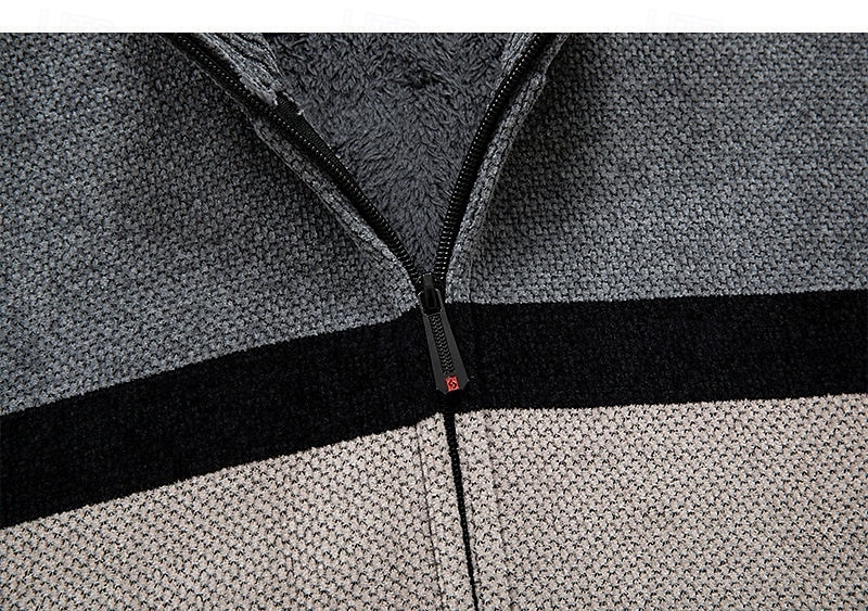 Herren Jacquard-Pullover Strickjacke Kurzer Pullover Strickpullover Gerippt Gehäkelt Stricken Standard Strick Jacquard Kariert / Gestreift / Chevron Stehkragen Modisch Klassisch Freizeitskleidung 2025 - $36.99 –P8
