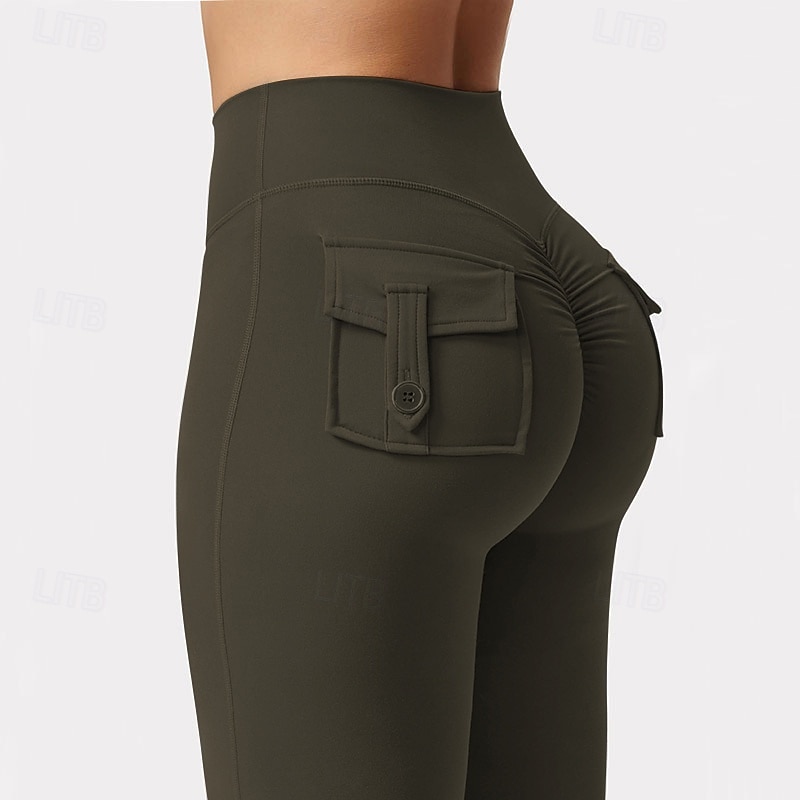 Women's Yoga Pants Yoga Leggings Ruched Butt Lifting Butt Lift Tummy Control High Waist Pilates Gym Workout Workout Tights Solid Color Black Army Green Fuchsia Fall Winter Sports Activewear Stretchy 2026 - $23.99 –P11