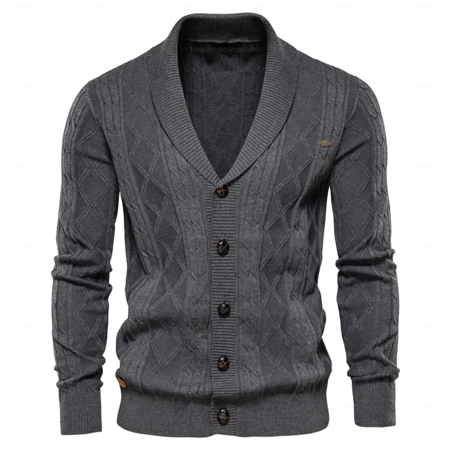 Per uomo Cardigan Maglia Patchwork Cerniera Tinta unica Colletto arrotolato Maglieria Elegante Scuola Allenamento Abbigliamento Autunno Inverno Rosso marrone Nero S M L del 2025 a $40.99 –P2