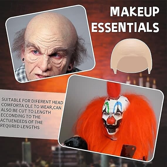 2025年 ハロウィーン 偽頭皮 シミュレーション 頭皮 ウィッグ ロールプレイ 僧侶 ハゲ コスプレ 仮面舞踏会 小道具 コレクション – $13.99 –P8