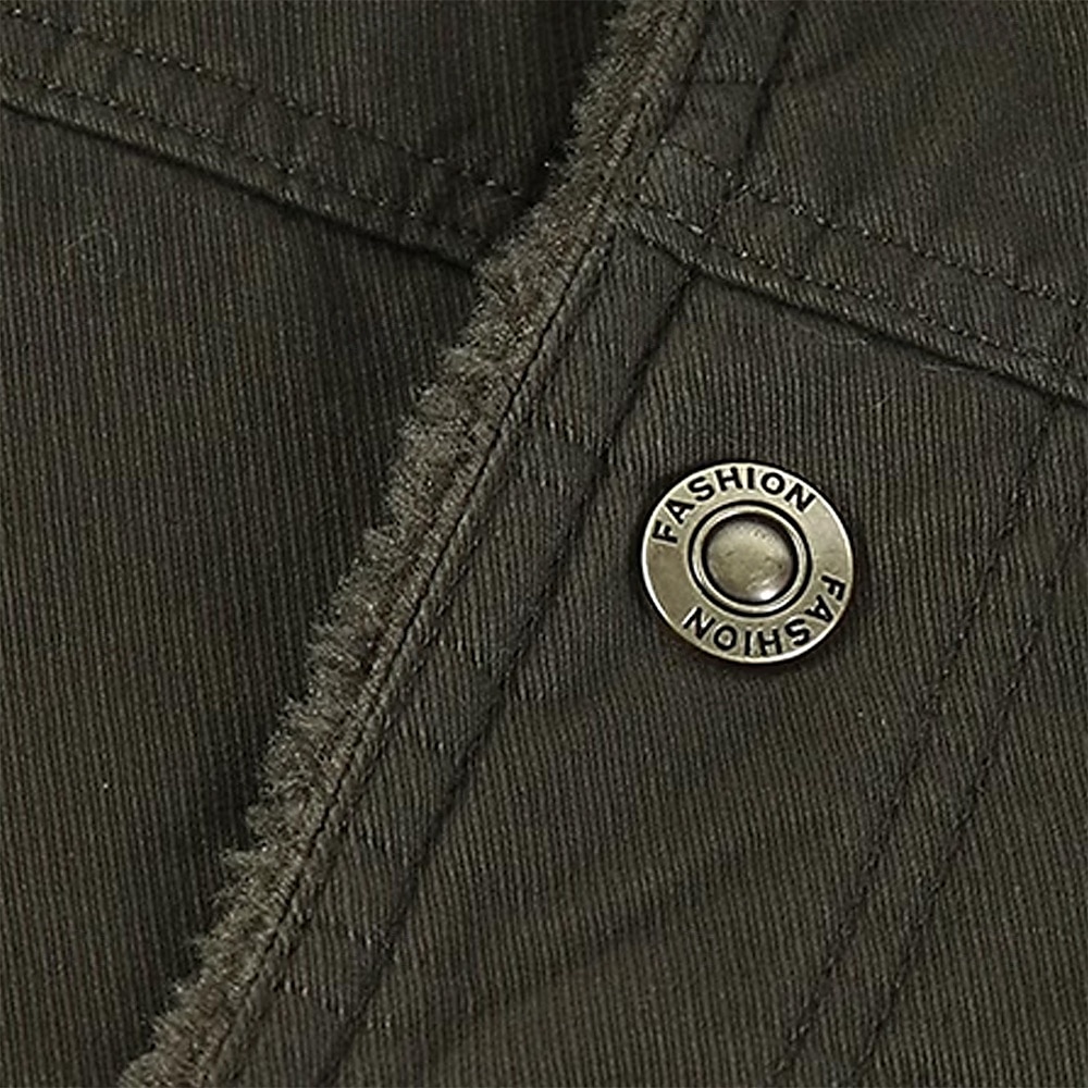 brodert fleecejakke for menn sherpa trucker jakke arbeid cargo jakke turn-down krage varm vinter bomullsjakke vintage casual gå ut jakke multilommer 2025 - $52.99 –P4