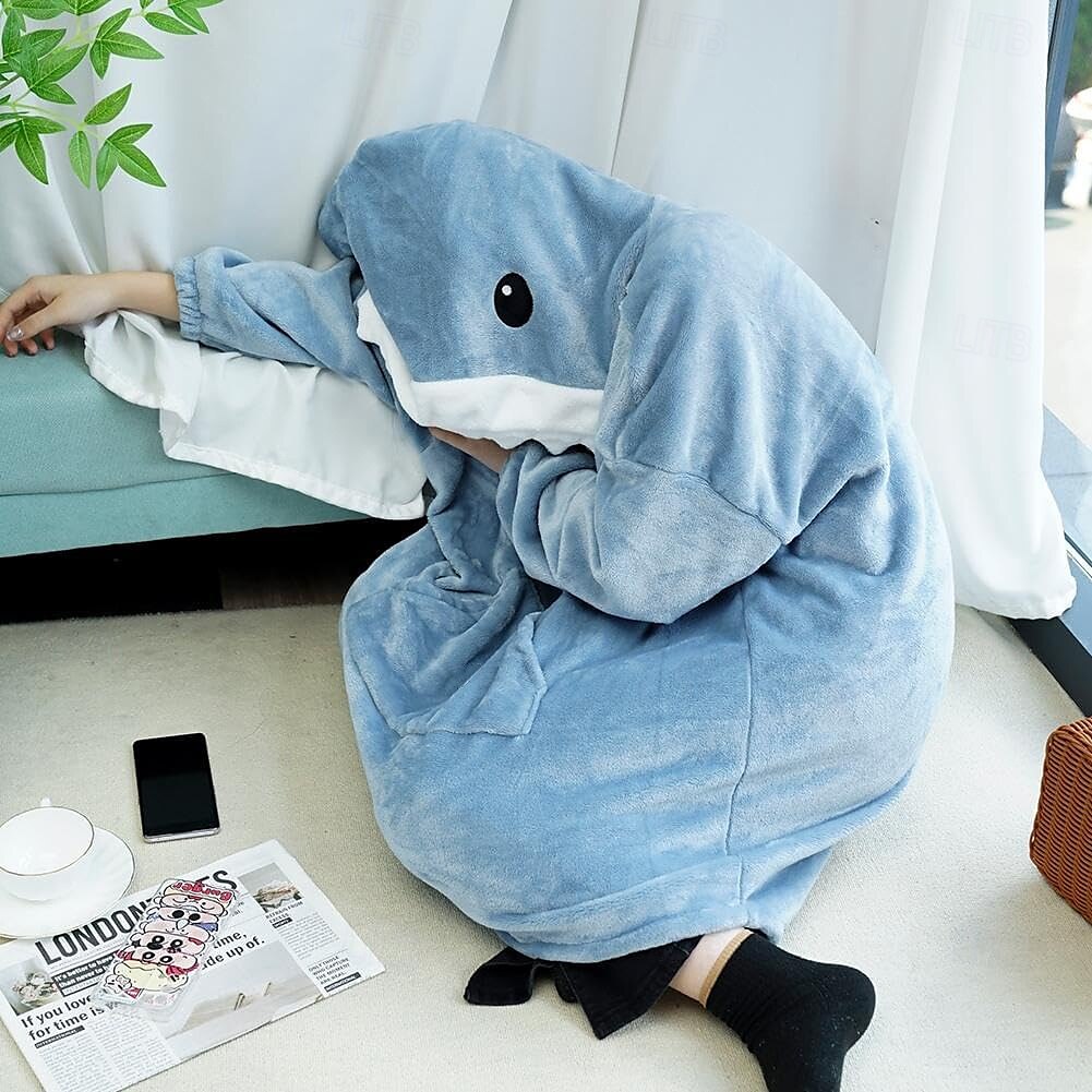 Voksne Helfarge Onesie-pysjamas Oversized hetteteppe Bærbart teppe med lomme Onesie-pysjamas Kigurumi pyjamas søt stil Til Damer og Herrer Karneval Maskerade Tegnefilm 2025 - $44.99 –P4