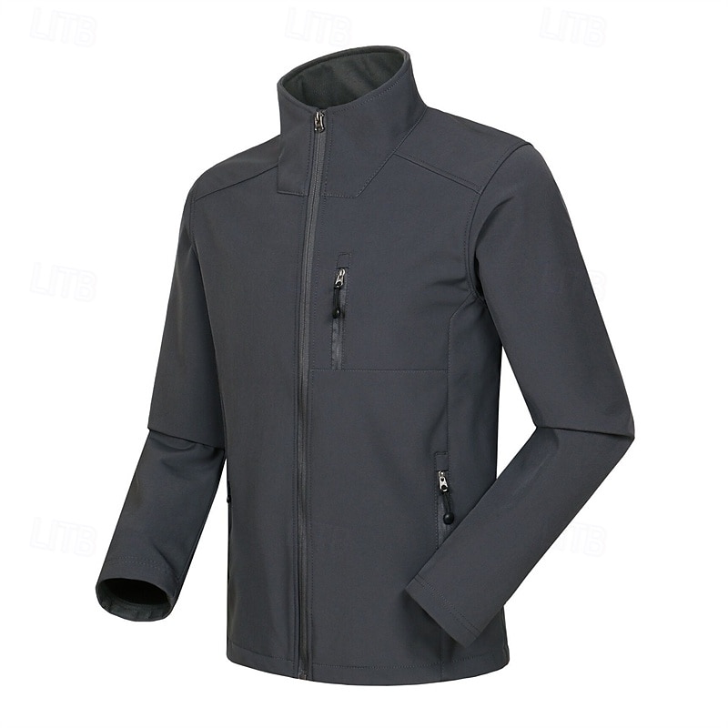 Homens Jaqueta Softshell Jaqueta de Trilha Ao ar livre Térmico / Quente A Prova de Vento Impermeável Jaquetas em Velocino Jaqueta corta-vento Viajar Preto Azul Marinho Cinzento de 2025 por $42.39 –P1