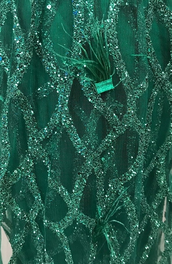 sereia / trompete vestido de noite elegante vestido de convidado de casamento corte cauda manga curta um ombro nylon com glitter 2025 de 2025 por $100.99 -P3