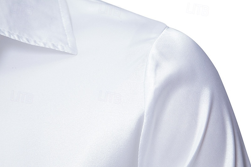 Per uomo Camicia Camicia in raso Maglietta informale Camicia con bottoni Motivo cashemire Matrimonio Da mare Nero Champagne Blu marino Manica lunga Colletto Primavera & Autunno Abbigliamento del 2026 a $28.99 –P6