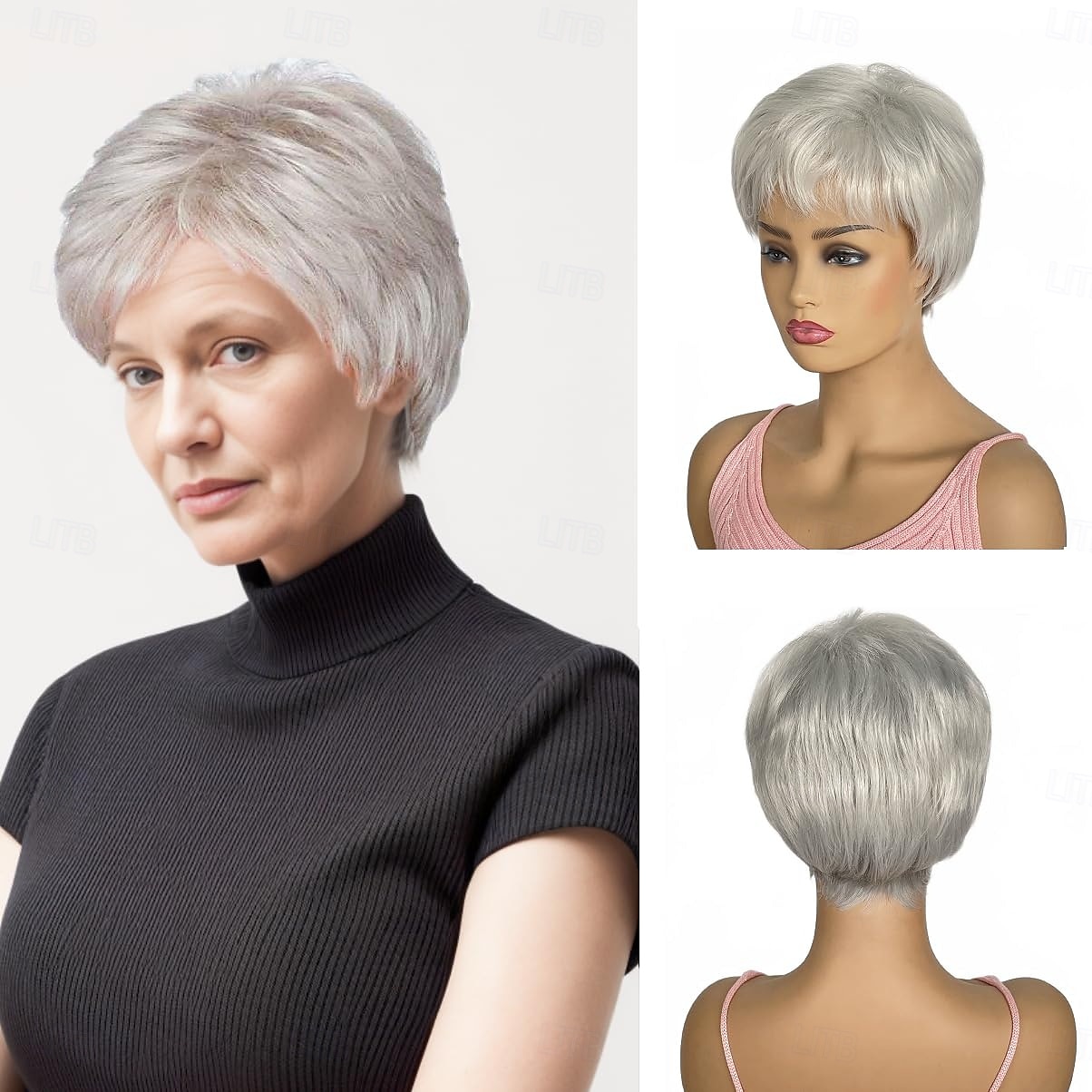 perucas curtas para mulheres brancas perucas curtas em camadas corte pixie com franja perucas de cabelo sintético cacheado natural para mulheres de 2026 por $18.99 –P1