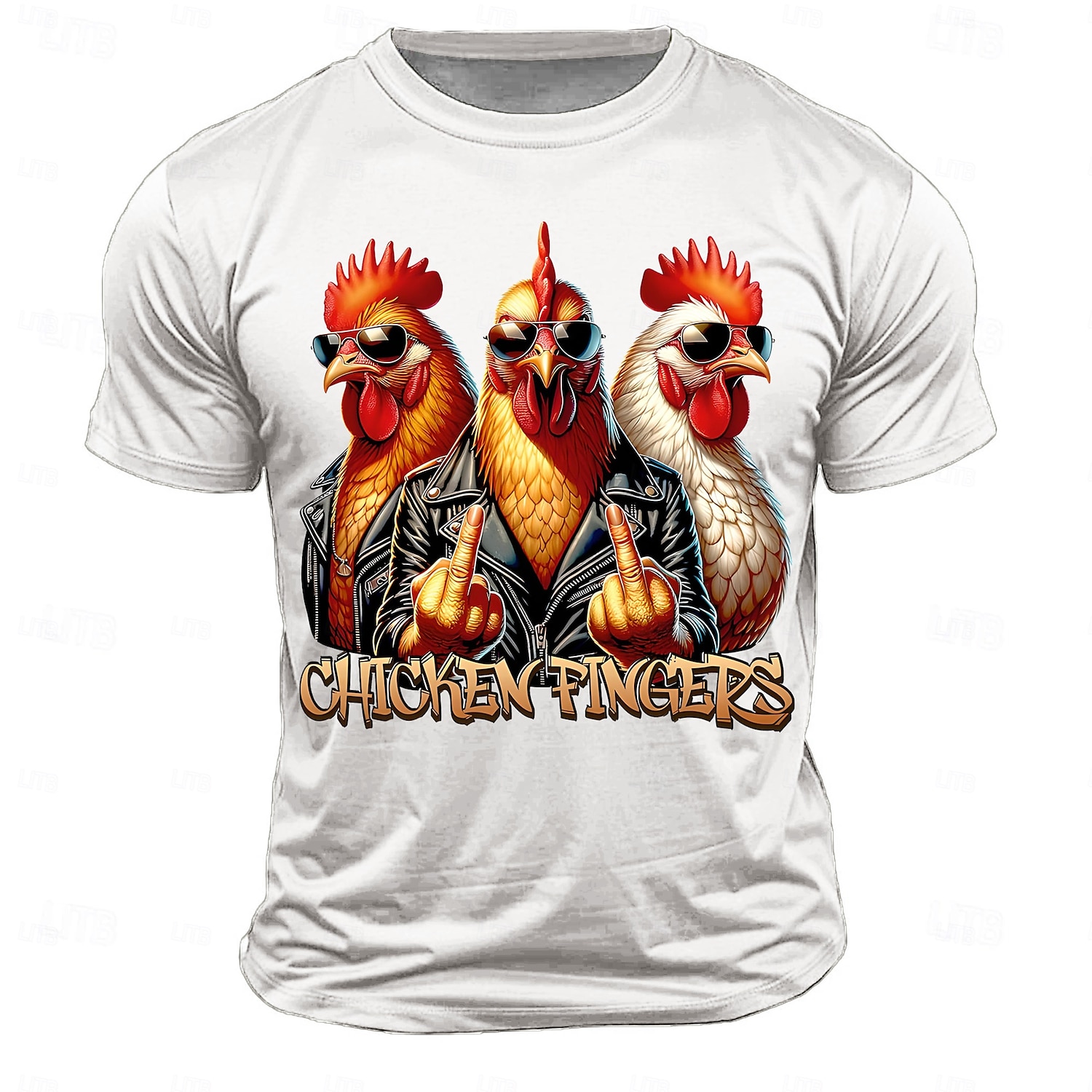 Herr Tupp T-shirt Kortärmad T-shirt 3D-tryck Rund hals Skjorta Mode Fritids- Gata Utomhussport Dagligen Svart Vit Rubinrött Sommar Vår Kläder S M L XL XXL XXXL 2025 - $17.99 –P3