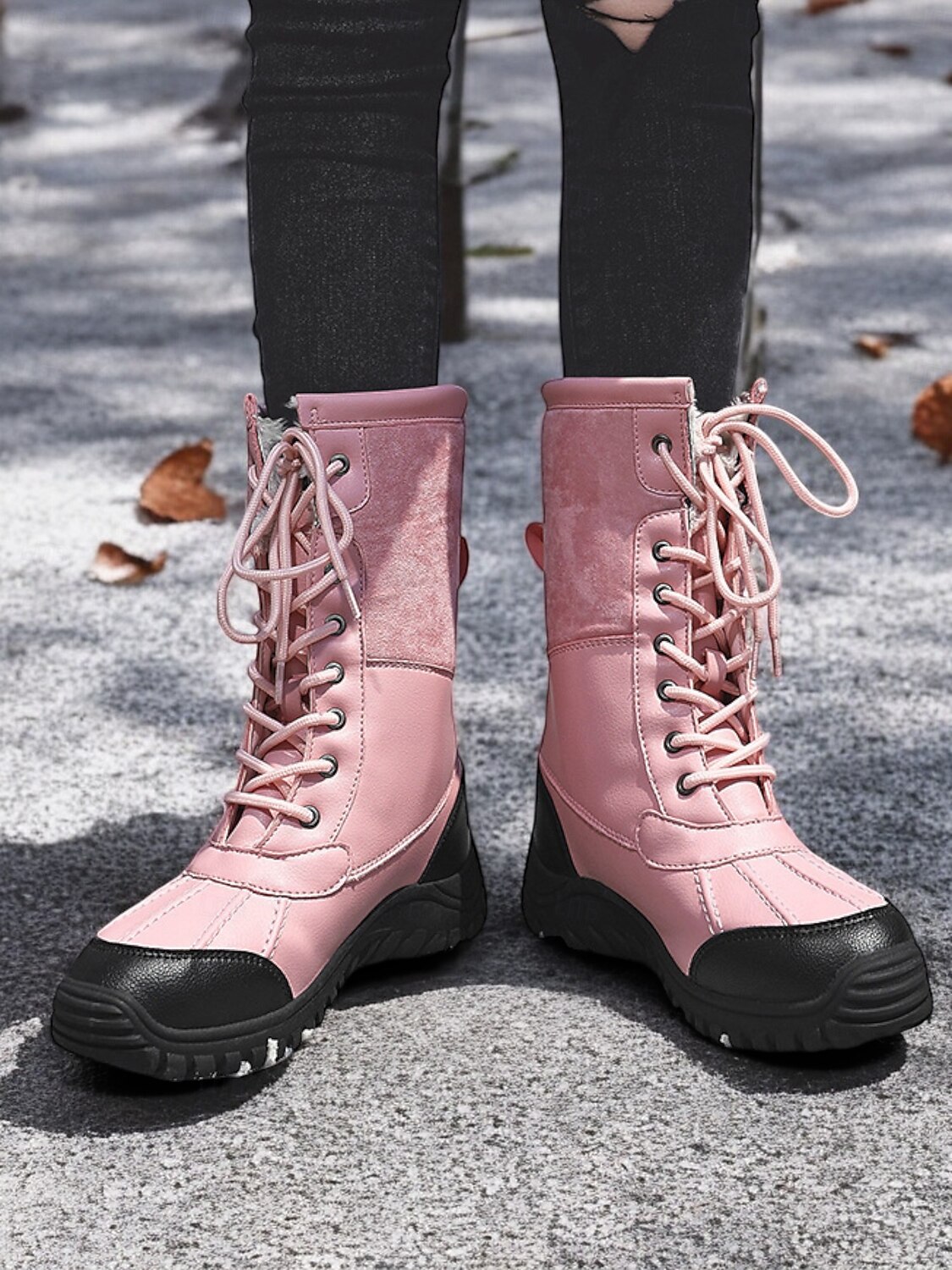 bottes de neige à lacets d'hiver pour femmes - bottes isolées imperméables doublées de fausse fourrure pour les aventures en plein air de 2025 ? $59.99 –P2