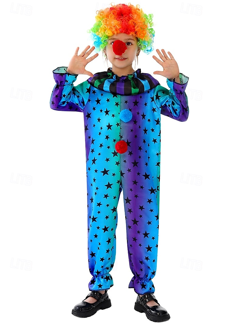 cirkus Žolík Klaun Karnevalový kostým Úbory Cosplay Paruky Kostým Dětské Chlapecké Dívčí cosplay Výkon Párty předvečer Všech svatých Karneval Mardi Gras Jednoduchý karnevalový kostým 2025 - $32.99 –P3