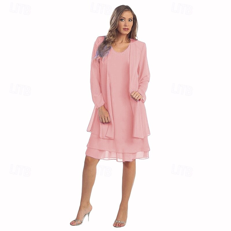 robe en mousseline de soie pour femme robe midi plissée travail rendez-vous vacances élégant décontracté col rond rose clair noir couleur bordeaux de 2025 ? $48.99 -P5