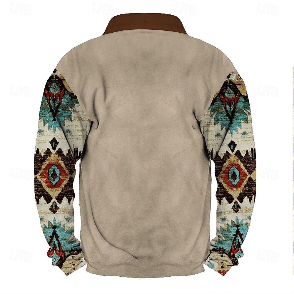 Homens Boi Cowboy Moletom Moletom com zíper Manga Longa Moletom Colarinho Chinês Quarter Zip Casual Vintage retrô Impressão 3D Férias Para Noite Streetwear Half Zip Outono Inverno de 2025 por $45.99 –P2
