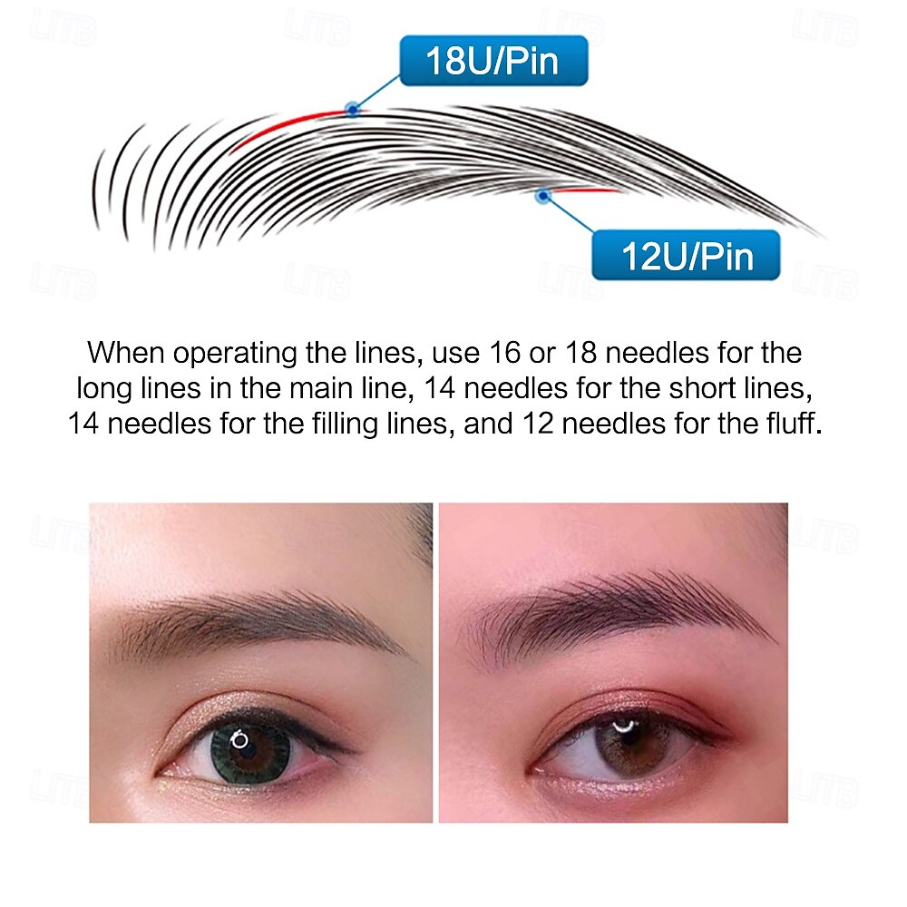 50pcs/box Hard 12Pin 14U 19U Microblading Needles Tebori Tattoo Blades For Semi Permanent Makeup Eyebrows Micropigmentation 2025 - Kč277 –P4