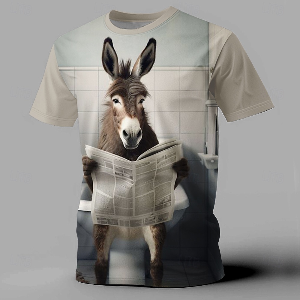 Hombre Burro Gracioso Camiseta Camiseta superior Manga Corta Camiseta Impresión 3D Cuello Barco Camisa Moda Ropa Deportiva Calle Deporte Diario Gris Verano Primavera Ropa S M L XL XXL XXXL 2025 - $15.99 –P1