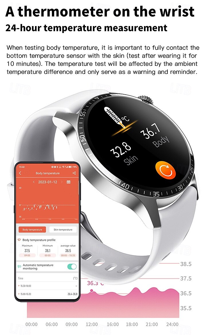 F207 Slimme horloge 1.35 inch(es) Smart horloge Bluetooth Temperatuurbewaking Stappenteller Gespreksherinnering Compatibel met: Android iOS Dames Heren Lange stand-by Handsfree bellen Waterbestendig 2025 - $62.99 –P6