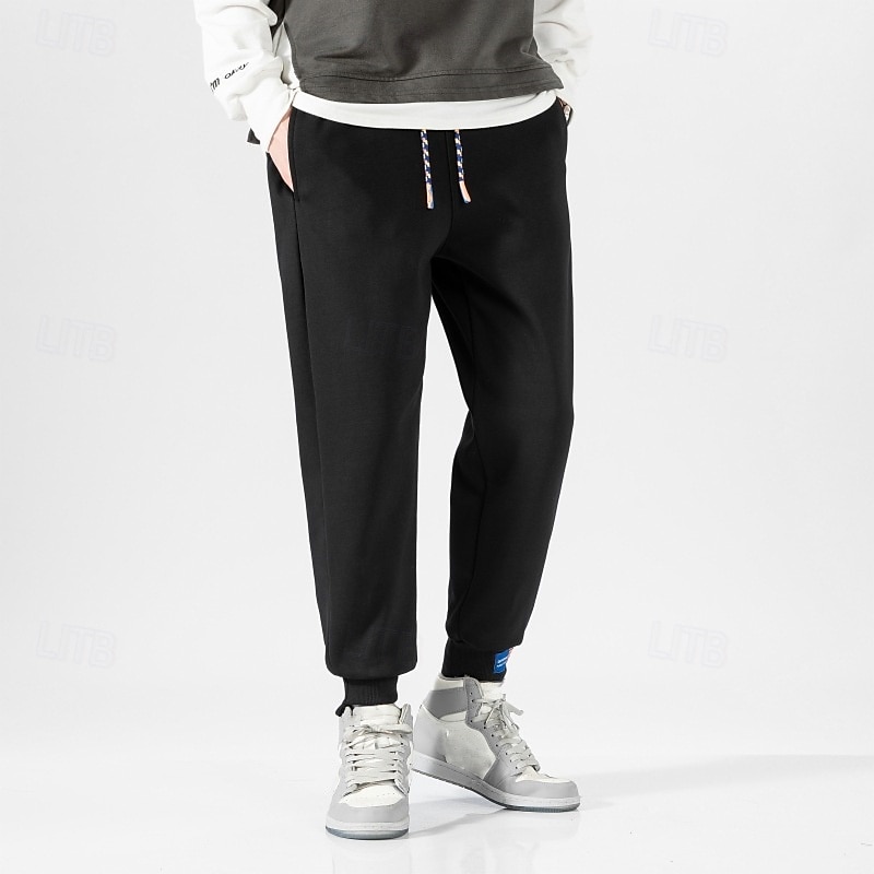 Men's Sherpa Fleece Pants Sweatpants Joggers Trousers Pocket Drawstring Elastic Waist Plain Comfort Warm Sports Outdoor Daily Fashion Casual Black White Micro-elastic 2025 - $20.99 –P11