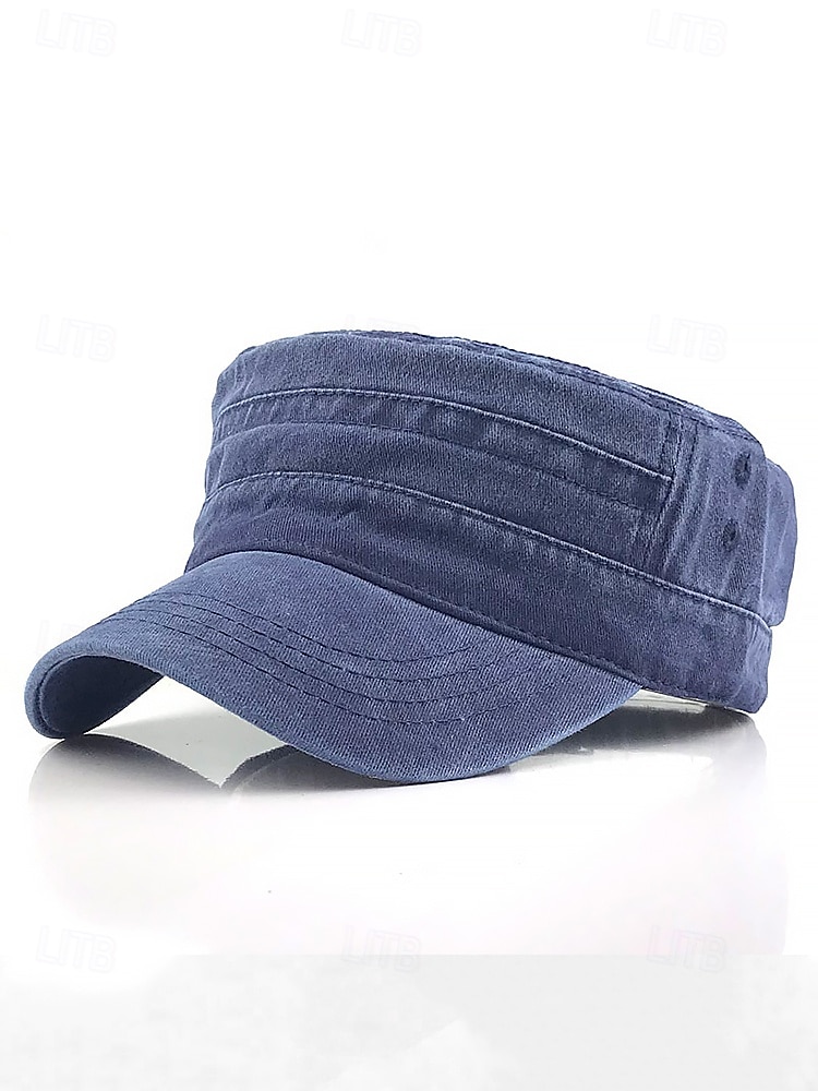 Militär-Kadettenmütze im gewaschenen Vintage-Stil für Herren – lässige, verstellbare Unisex-Armeemütze für den Außenbereich 2025 - $11.99 –P6