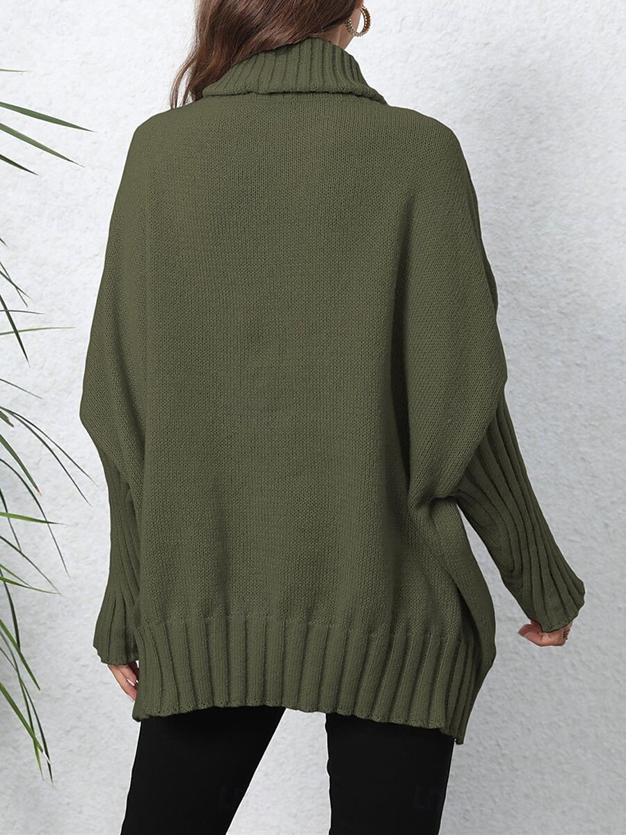 Damen Pullover Brautkleider schlicht Weich Einfarbig Gerippt Rollkragen Strick Langarm Normale Oberteile Stricken Outdoor Täglich Wochenende Marineblau Grün Herbst Winter 2025 - $51.99 –P8
