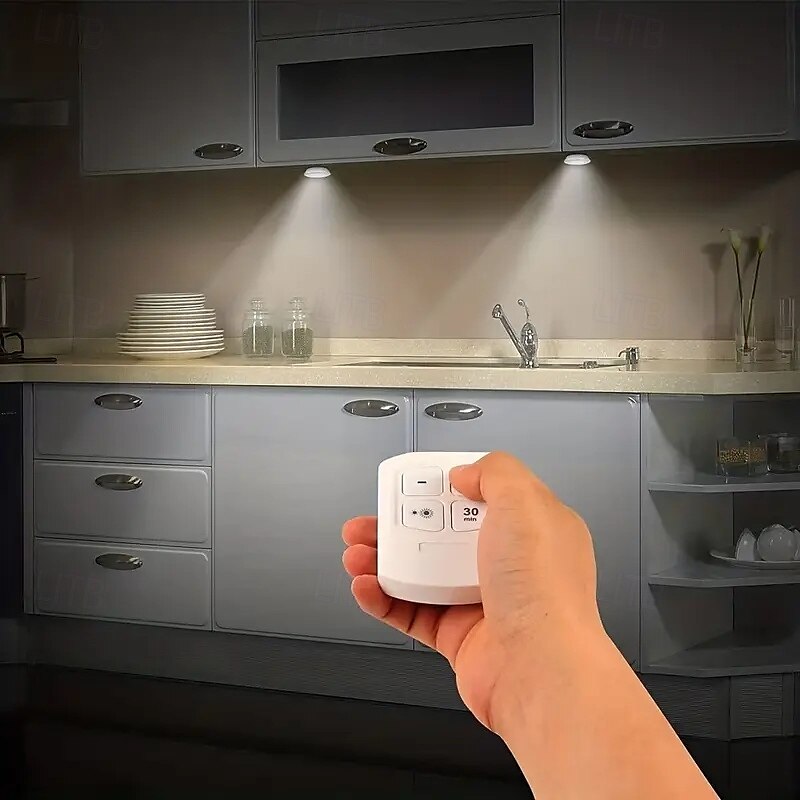 Kit de 3 luces LED táctiles, luz LED inalámbrica para gabinete &Luz blanca cálida regulable para dormitorios, cocinas y pasillos. 2025 - $13.49 –P1