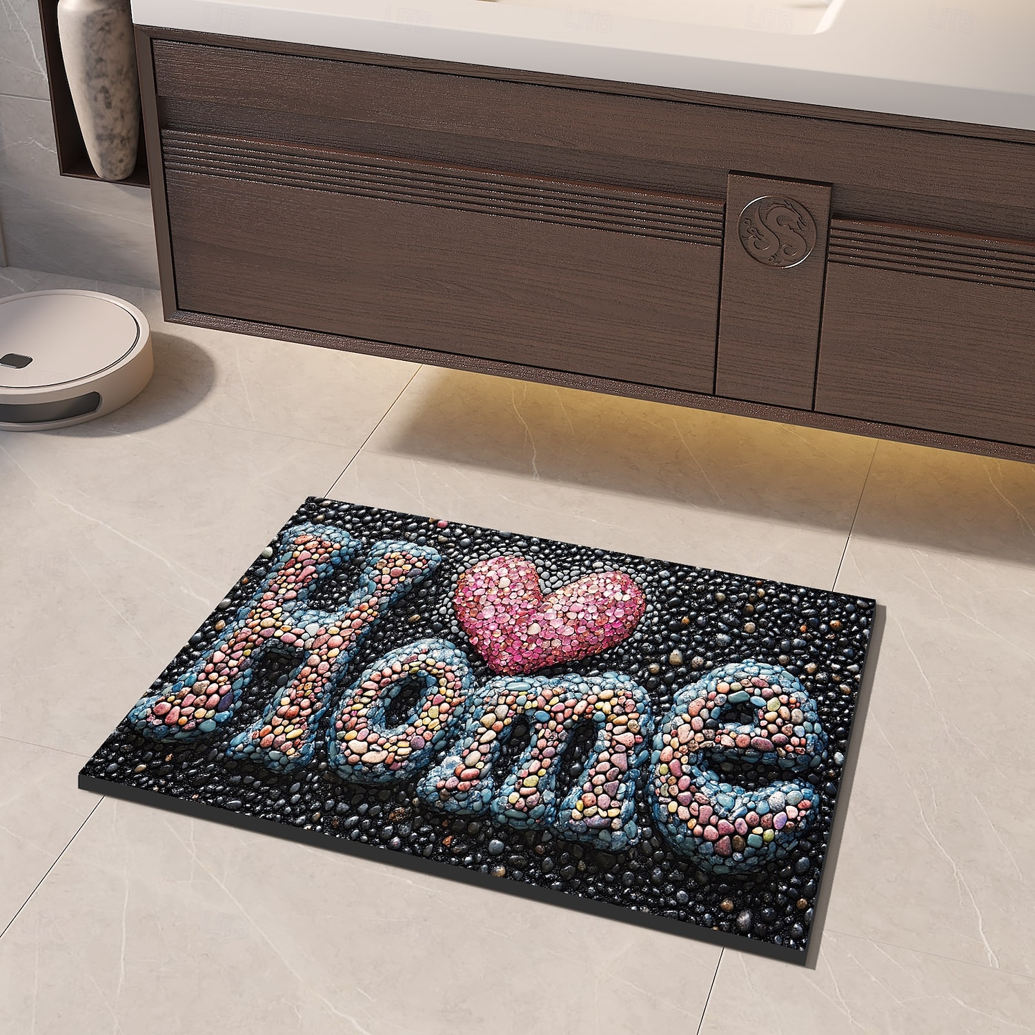 Pebble Bathroom Rug, Polyester Rectangle Door Mat, Super Absorbent, Non-Slip, Easy-to-Clean, Stain-Resistant Bath Mat 2025 - $8.99 –P16