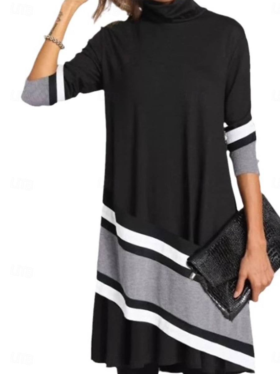 rochie casual dama cu imprimeu floral rochie midi cu guler rochie eleganta casual acasa zilnic vara toamna 2025 - $33.99 –P2