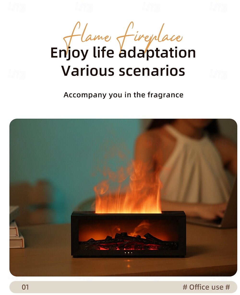 Flame Diffuser USB-Powered Simulated Flame Aroma Diffuser 7-Color Flame Oil Essential Aroma Diffuser with Remote 2025 - $42.99 –P12