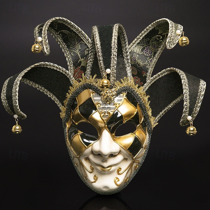 Harlekin Halloween Venezianische Maske / Arlecchino Karnevalsmaske Vollgesicht Erwachsene Herren Halloween / Karneval Party Maskerade Karneval von Venedig Einfache Halloween-Kostüme Verkleiden 2025 - $51.99 –P4