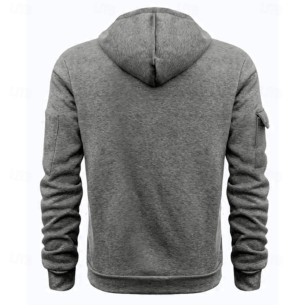 Hombre Sudadera con un cuarto de cremallera Sudadera con capucha raglán Sudadera táctica con capucha Negro Burdeos Azul Marino Azul Real Caqui Media cremallera Plano Deporte Diario Festivos Ropa de 2025 - $27.99 –P3