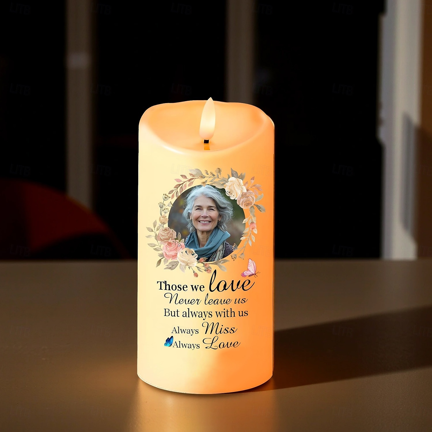 Personalized Memorial LED Candle Custom Photo Sympathy Gifts For Loss Of Loved Ones, Elegant Remembrance Light for Home Bedroom Decor, Tribute to Passed Loved Ones 2025 - $27.99 –P7