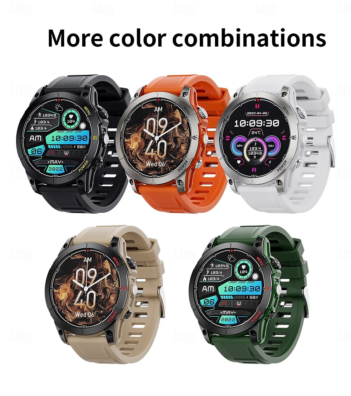 2025年 aw45 スマートウォッチ メンズ 1.39 インチ アウトドア 懐中電灯 コンパス ブルートゥース 通話 ミリタリー 430mAh バッテリー NFC スマートウォッチ  コレクション – $49.99 –P14
